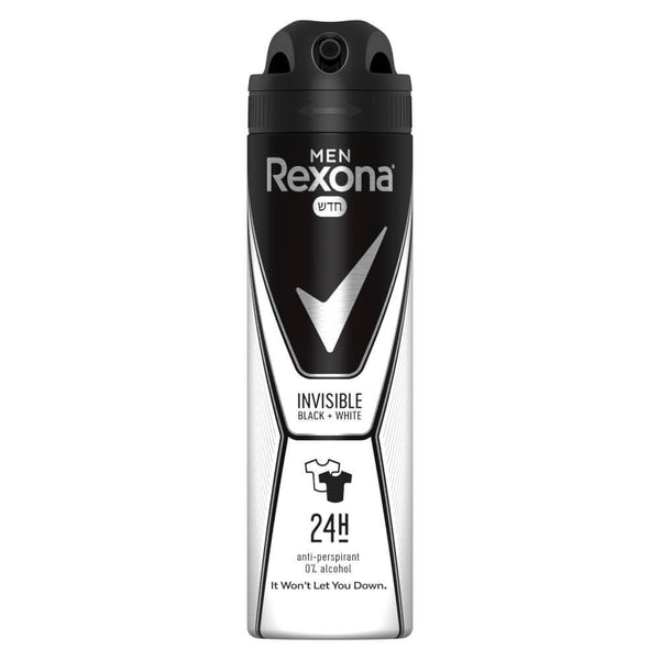 Rexona דאודורנט ספריי Invisible Dry B&W לגבר בנפח 150 Black and White