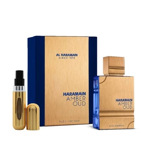 Al Haramain - Amber Oud Blue Edition EDP для мужчин 200 мл + портативный многоразовый мини-спрей 10 мл - Amber Oud Blue Edition EDP для мужчин 200 мл + портативный многоразовый мини-спрей 10 мл - Al Haramain