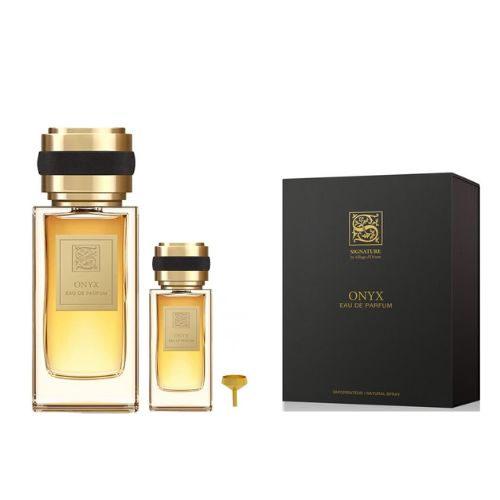 Signature - Onyx 3 шт. EDP унисекс 100 мл + мини 15 мл + воронка - Набор из 3 предметов Onyx EDP унисекс 100 мл + мини духи 15 мл + воронка - Signature