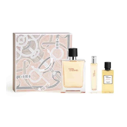Hermes - Terre D'hermes 3PCS EDT For Men 100ML + SG 40ML + Mini 15ML - טר דה הרמס מארז 3 חלקים אדט לגבר 100 מ"ל + ג'ל רחצה 40 מ"ל + בושם מוקטן 15 מ"ל - הרמס