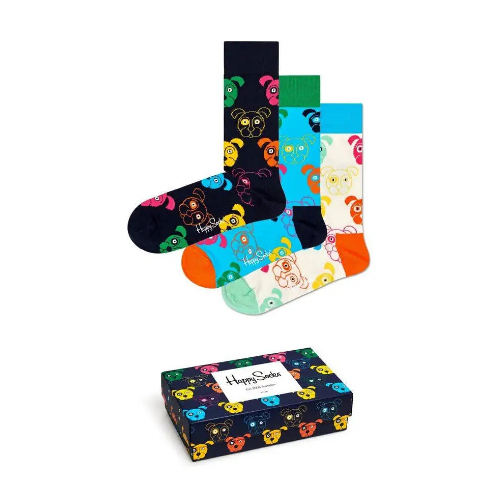 Happy Socks Mixed Dog  מארז 3 זוגות גרביים מידה 41-46