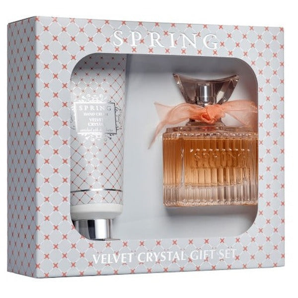 Spring Set Velvet Crystal EDP 75 мл и крем для рук 100 мл. Набор духов Spring Velvet Crystal для женщин, парфюмированная вода 75 мл + крем для рук.