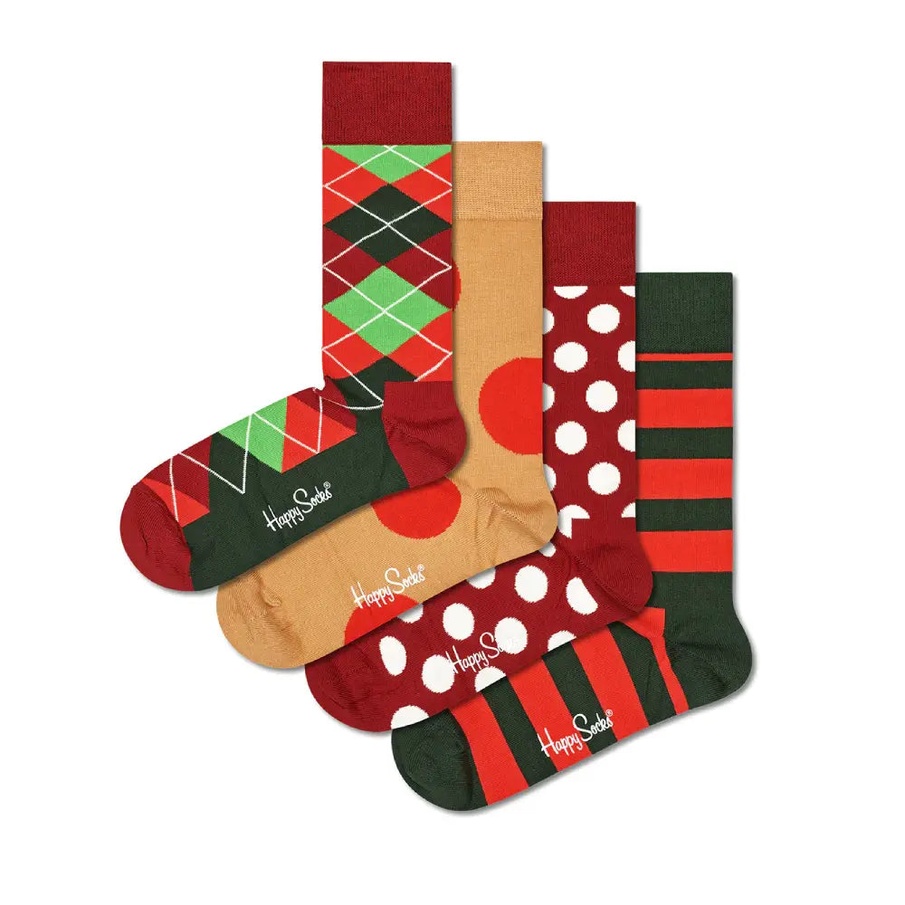 Happy Socks Holiday Classics Gift Set מארז 4 זוגות גרביים מידה 36-40