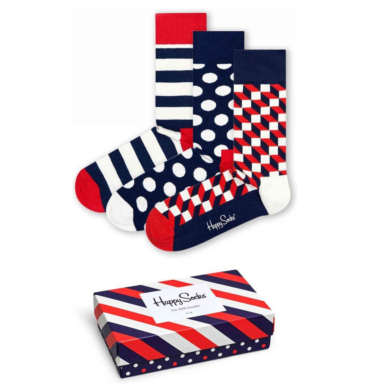 Happy Socks Classic Stripe Gift Box מארז 4 זוגות גרביים קלאסי מידה 36-40